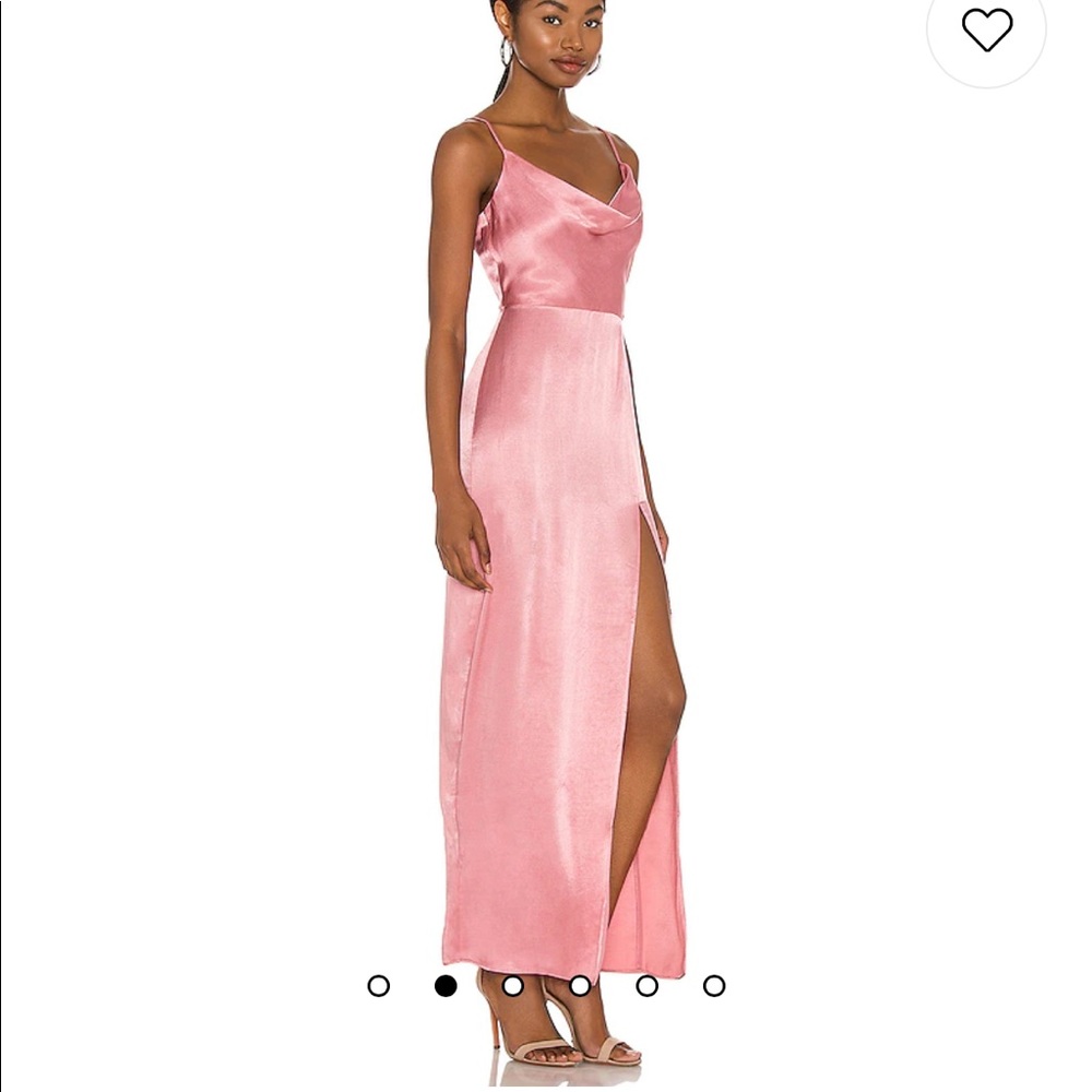 Revolve NBD Lila maxi dress in mauve pink silk satin